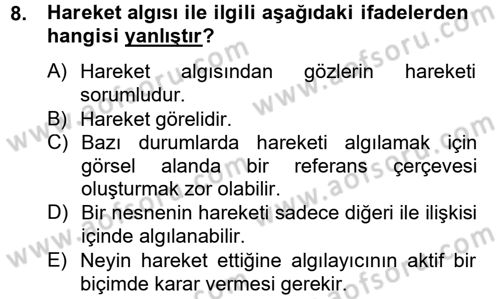 Davranış Bilimleri 2 Dersi 2012 - 2013 Yılı (Vize) Ara Sınav Soruları 8. Soru