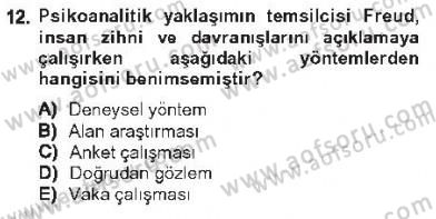 Davranış Bilimleri 2 Dersi 2012 - 2013 Yılı Tek Ders Sınav Soruları 12. Soru