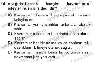 Davranış Bilimleri 2 Dersi 2012 - 2013 Yılı Tek Ders Sınav Soruları 14. Soru