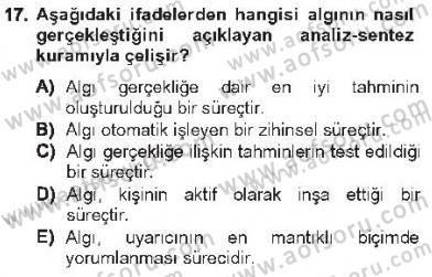 Davranış Bilimleri 2 Dersi 2012 - 2013 Yılı Tek Ders Sınav Soruları 17. Soru