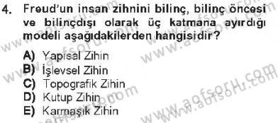 Davranış Bilimleri 2 Dersi 2012 - 2013 Yılı Tek Ders Sınav Soruları 4. Soru
