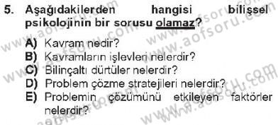 Davranış Bilimleri 2 Dersi 2012 - 2013 Yılı Tek Ders Sınav Soruları 5. Soru