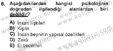 Davranış Bilimleri 2 Dersi 2012 - 2013 Yılı Tek Ders Sınav Soruları 6. Soru