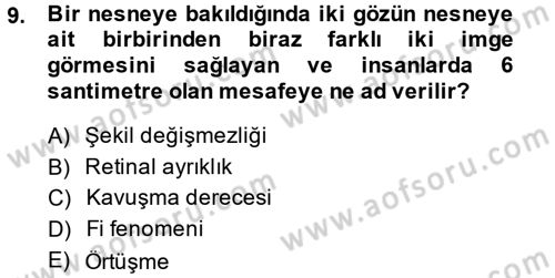 Davranış Bilimleri 2 Dersi 2013 - 2014 Yılı (Vize) Ara Sınav Soruları 9. Soru