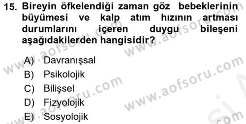 Davranış Bilimleri 2 Dersi 2015 - 2016 Yılı (Vize) Ara Sınav Soruları 15. Soru