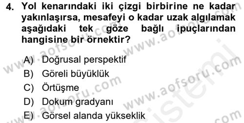 Davranış Bilimleri 2 Dersi 2015 - 2016 Yılı (Vize) Ara Sınavı 4. Soru