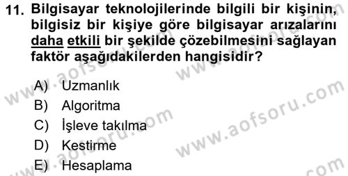 Davranış Bilimleri 2 Dersi 2017 - 2018 Yılı (Vize) Ara Sınav Soruları 11. Soru