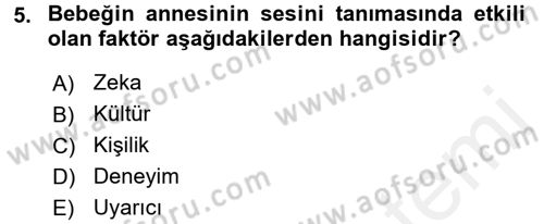 Davranış Bilimleri 2 Dersi 2017 - 2018 Yılı (Vize) Ara Sınavı 5. Soru