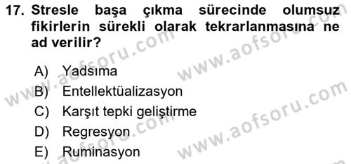 Davranış Bilimleri 2 Dersi 2020 - 2021 Yılı Yaz Okulu Sınav Soruları 17. Soru