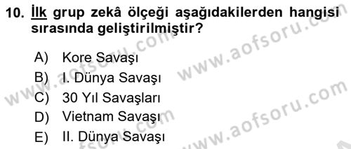 Davranış Bilimleri 2 Dersi 2022 - 2023 Yılı Yaz Okulu Sınav Soruları 10. Soru