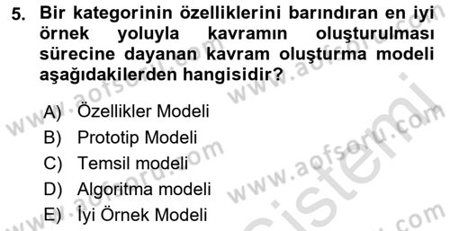 Davranış Bilimleri 2 Dersi 2022 - 2023 Yılı Yaz Okulu Sınav Soruları 5. Soru