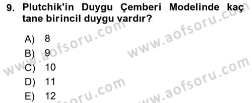 Davranış Bilimleri 2 Dersi 2022 - 2023 Yılı Yaz Okulu Sınav Soruları 9. Soru