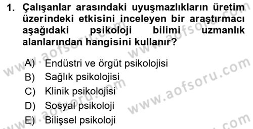 Davranış Bilimleri 2 Dersi 2024 - 2025 Yılı (Vize) Ara Sınav Soruları 1. Soru