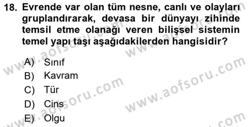 Davranış Bilimleri 2 Dersi 2024 - 2025 Yılı (Vize) Ara Sınav Soruları 18. Soru