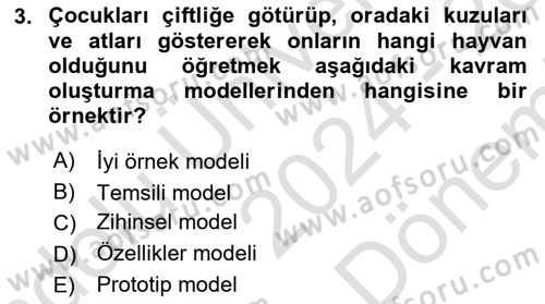 Davranış Bilimleri 2 Dersi 2024 - 2025 Yılı (Final) Dönem Sonu Sınav Soruları 3. Soru
