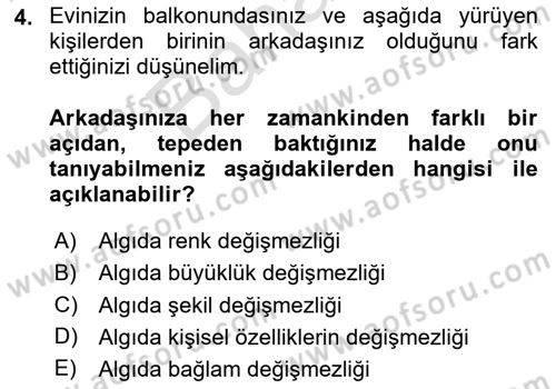 Davranış Bilimleri 2 Dersi 2024 - 2025 Yılı (Final) Dönem Sonu Sınav Soruları 4. Soru