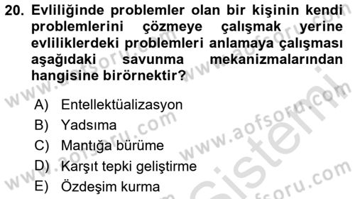Davranış Bilimleri 2 Dersi 2024 - 2025 Yılı Yaz Okulu Sınav Soruları 20. Soru
