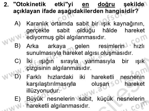 Davranış Bilimleri 2 Dersi 2025 - 2026 Yılı (Vize) Ara Sınav Soruları 2. Soru