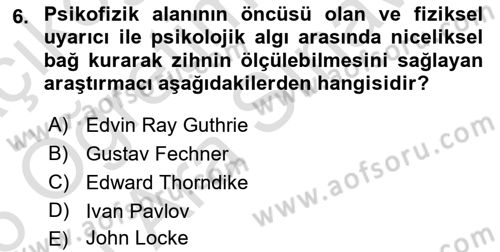 Davranış Bilimleri 2 Dersi 2025 - 2026 Yılı (Vize) Ara Sınav Soruları 6. Soru