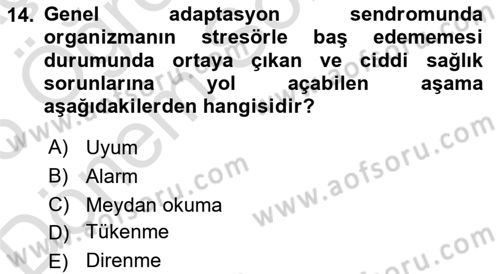 Davranış Bilimleri 2 Dersi 2025 - 2026 Yılı (Final) Dönem Sonu Sınav Soruları 14. Soru