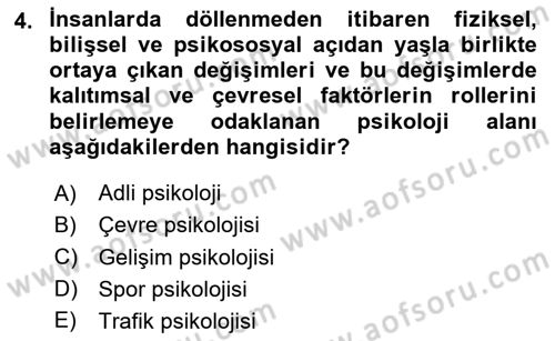 Davranış Bilimleri 2 Dersi 2025 - 2026 Yılı Yaz Okulu Sınav Soruları 4. Soru