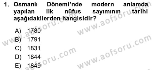 Nüfus Ve Toplum Dersi 2020 - 2021 Yılı Yaz Okulu Sınav Soruları 1. Soru