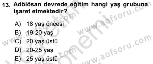 Nüfus Ve Toplum Dersi 2021 - 2022 Yılı (Final) Dönem Sonu Sınav Soruları 13. Soru