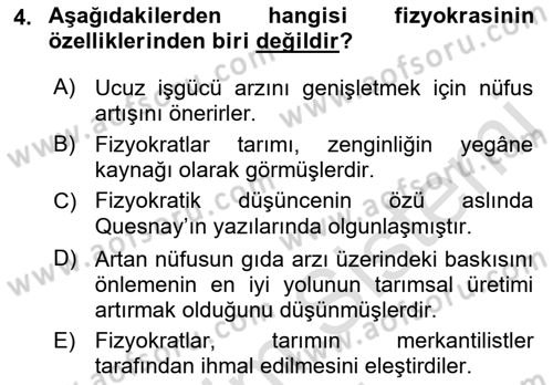 Nüfus Ve Toplum Dersi 2021 - 2022 Yılı (Final) Dönem Sonu Sınav Soruları 4. Soru