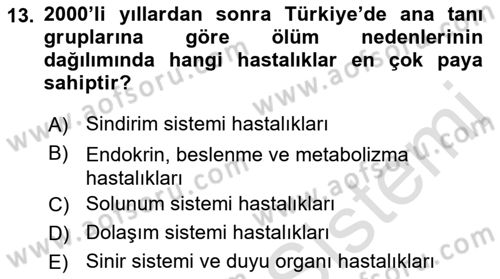 Nüfus Ve Toplum Dersi 2021 - 2022 Yılı Yaz Okulu Sınav Soruları 13. Soru