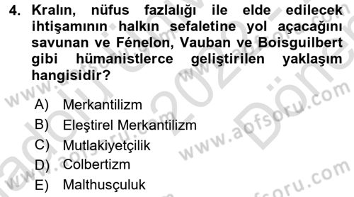Nüfus Ve Toplum Dersi 2022 - 2023 Yılı (Final) Dönem Sonu Sınav Soruları 4. Soru