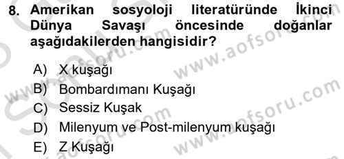 Nüfus Ve Toplum Dersi 2022 - 2023 Yılı (Final) Dönem Sonu Sınav Soruları 8. Soru
