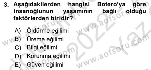 Nüfus Ve Toplum Dersi Yaz Okulu Sınavı Deneme Sınav Soruları 3. Soru