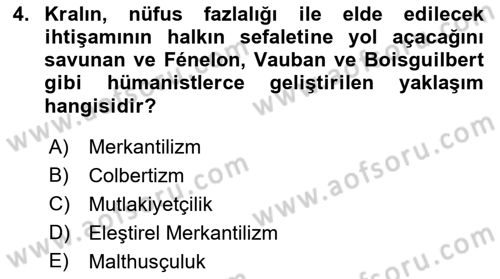 Nüfus Ve Toplum Dersi 2022 - 2023 Yılı Yaz Okulu Sınav Soruları 4. Soru