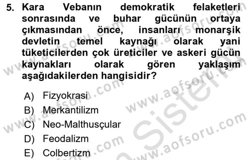 Nüfus Ve Toplum Dersi 2023 - 2024 Yılı (Vize) Ara Sınav Soruları 5. Soru