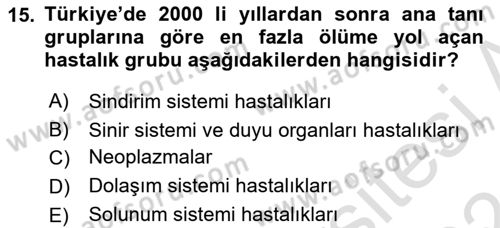 Nüfus Ve Toplum Dersi 2023 - 2024 Yılı (Final) Dönem Sonu Sınav Soruları 15. Soru