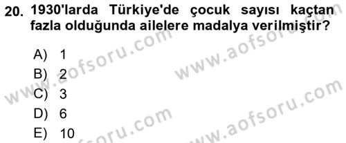 Nüfus Ve Toplum Dersi 2023 - 2024 Yılı (Final) Dönem Sonu Sınav Soruları 20. Soru