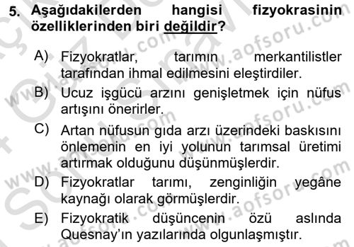 Nüfus Ve Toplum Dersi 2023 - 2024 Yılı (Final) Dönem Sonu Sınav Soruları 5. Soru