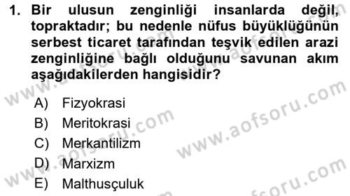 Nüfus Ve Toplum Dersi 2024 - 2025 Yılı (Vize) Ara Sınav Soruları 1. Soru