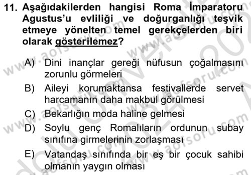Nüfus Ve Toplum Dersi 2024 - 2025 Yılı (Vize) Ara Sınav Soruları 11. Soru