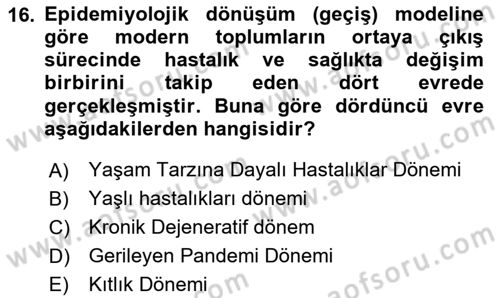 Nüfus Ve Toplum Dersi 2024 - 2025 Yılı (Final) Dönem Sonu Sınav Soruları 16. Soru