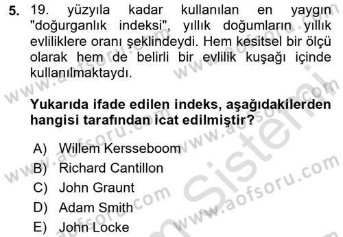 Nüfus Ve Toplum Dersi 2025 - 2026 Yılı (Vize) Ara Sınav Soruları 5. Soru