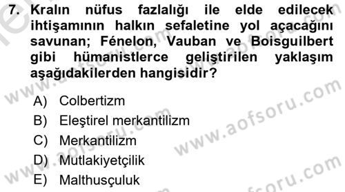 Nüfus Ve Toplum Dersi 2025 - 2026 Yılı (Vize) Ara Sınav Soruları 7. Soru