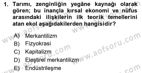 Nüfus Ve Toplum Dersi 2025 - 2026 Yılı (Final) Dönem Sonu Sınav Soruları 1. Soru