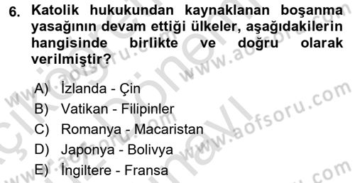 Nüfus Ve Toplum Dersi 2025 - 2026 Yılı (Final) Dönem Sonu Sınav Soruları 6. Soru