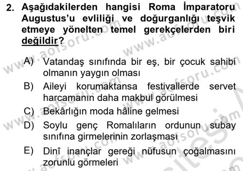 Nüfus Ve Toplum Dersi 2025 - 2026 Yılı Yaz Okulu Sınav Soruları 2. Soru
