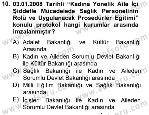 Sosyal Sorunlar Dersi 2012 - 2013 Yılı (Vize) Ara Sınav Soruları 10. Soru