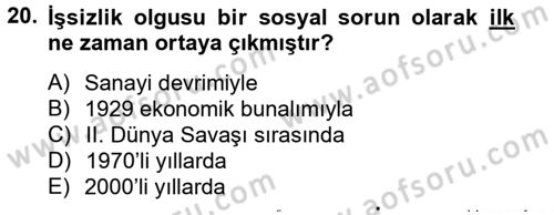 Sosyal Sorunlar Dersi 2012 - 2013 Yılı (Vize) Ara Sınav Soruları 20. Soru