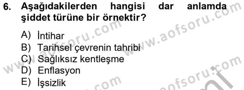 Sosyal Sorunlar Dersi 2012 - 2013 Yılı (Vize) Ara Sınav Soruları 6. Soru