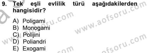 Sosyal Sorunlar Dersi 2012 - 2013 Yılı (Vize) Ara Sınav Soruları 9. Soru