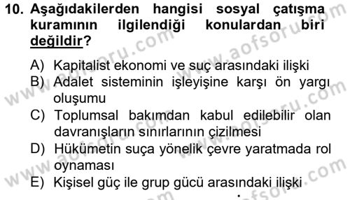 Sosyal Sorunlar Dersi 2012 - 2013 Yılı (Final) Dönem Sonu Sınav Soruları 10. Soru